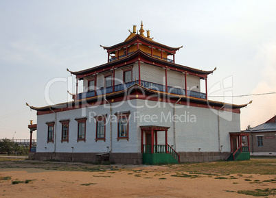 Tibetan style Mahayana Buddhist Temple Datsan in Siberian town of Ivolginsk near Ulan Ude, Russia