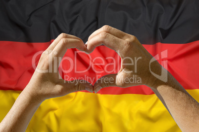 Hands heart symbol, Germany flag