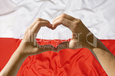 Hands heart symbol, Poland flag