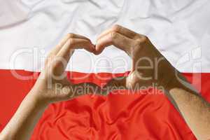 Hands heart symbol, Poland flag