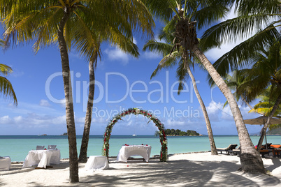 Wedding decoration at Praslin island, Seychelles