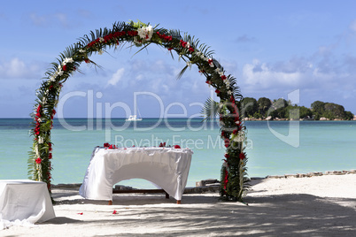 Wedding decoration at Praslin island, Seychelles