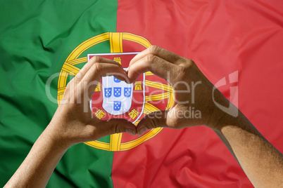 Hands heart symbol, Portugal flag
