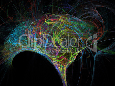 image of one Digital Fractal on Black Color