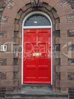 Red British door