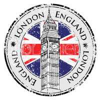 Rubber grunge stamp London Great Britain
