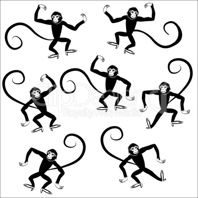 seamless monkey animal vector illustration