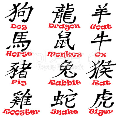 Chinese zodiac signs design