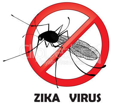 No zika mosquito gnat insect vector sign.