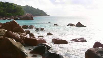 Tropical landscape of Anse Lazio, Prasin island, Seychelles