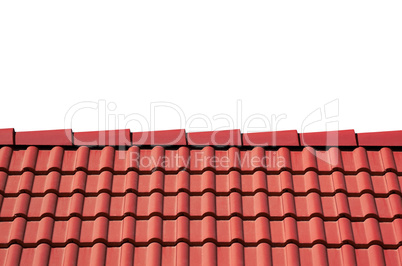 Roof tiles isolated on white