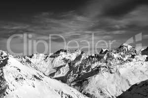 Black and white snowy peaks