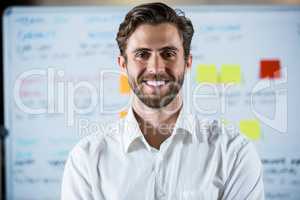 Confident businessman in meeting room