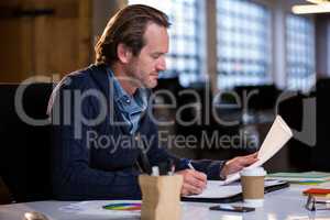 Businessman working at desk