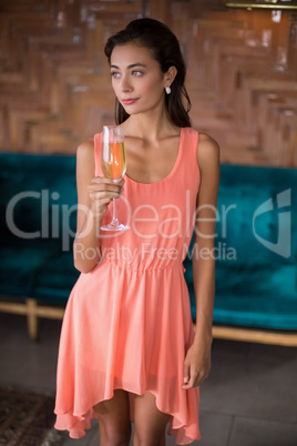 Beautiful woman holding a champagne flute