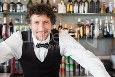 Portrait of waiter smiling