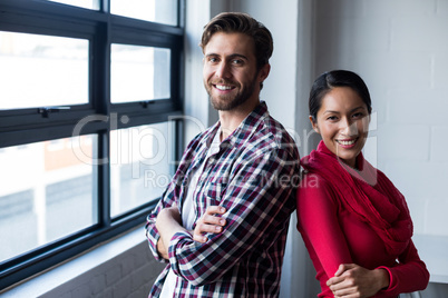 Happy colleagues in office