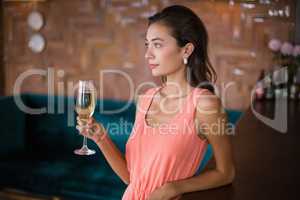 Beautiful woman holding a champagne flute