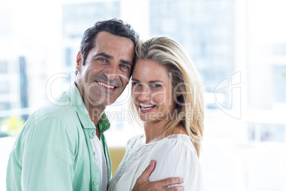 Portrait of romantic couple at home