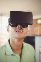 Man using virtual glasses