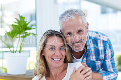 Portrait of mature couple in restaurant