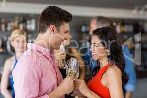 Couple toasting glass of champagne