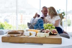 Various food in plate with couple