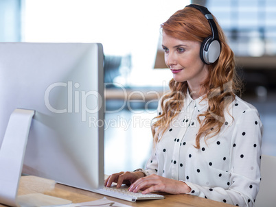 Businesswoman working on computer