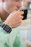 Man having a coffee