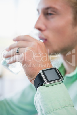 Man having a glass of water