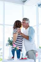 Couple dancing at cafe