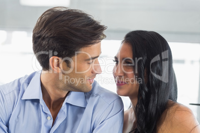 Romantic couple looking at each other