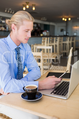 Man using mobile phone