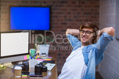 Portrait of relaxed man in office