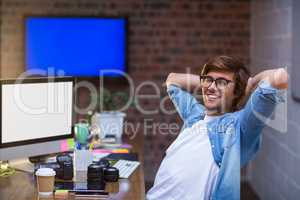 Portrait of relaxed man in office
