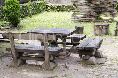 Wooden table and chairs