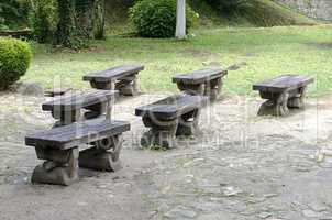 Old wooden benches