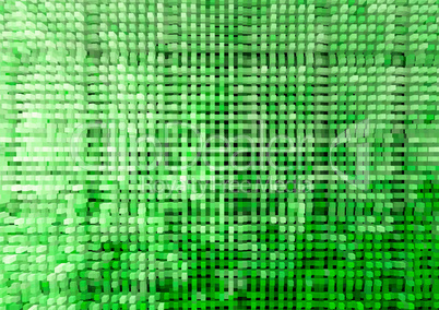 Horizontal green extruded cubes illustration background