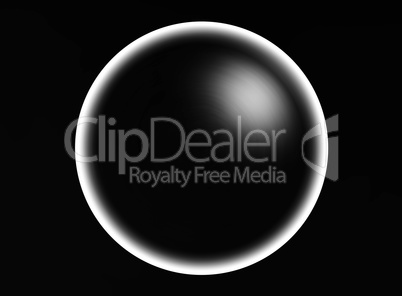 Horizontal black and white sphere ball illustration