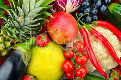 assortment fresh fruits and vegetables