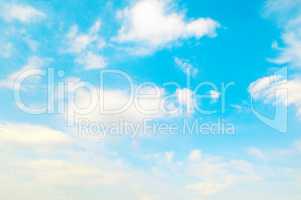 blue sky and white cumulus clouds