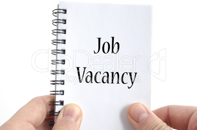 Job vacancy text concept