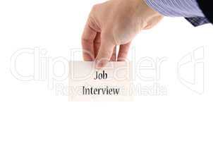 Job interview text concept