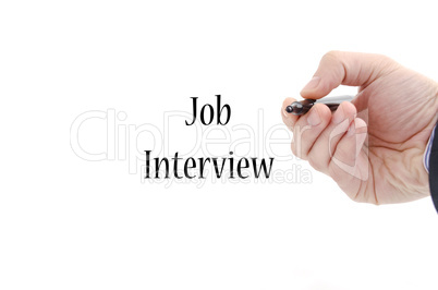 Job interview text concept