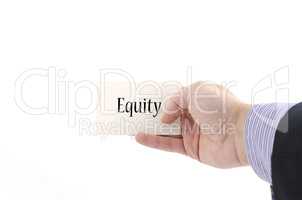 Equity text concept