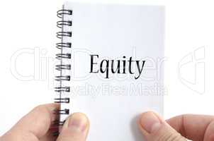 Equity text concept