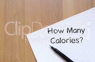 How many calories write on notebook