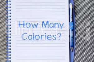 How many calories write on notebook