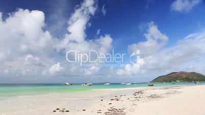Tropical beach panorama, Seychelles
