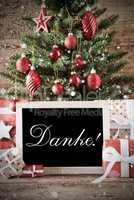 Nostalgic Christmas Tree With Danke Means Thank You